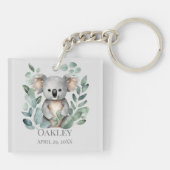 Aangepaste gepersonaliseerde naam Geboortedatum Ko Sleutelhanger (Achterkant)