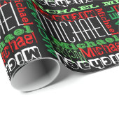 Aangepaste gepersonaliseerde naam Kinder kerst Cadeaupapier (Rol Hoek)