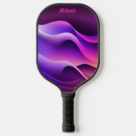 Aangepaste gepersonaliseerde Paarse & roze golven Pickleball Paddle