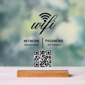 Aangepaste gepersonaliseerde QR-code met WiFi-wach Acryl Bord (Neutraal)
