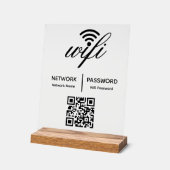 Aangepaste gepersonaliseerde QR-code met WiFi-wach Acryl Bord (Hoek)