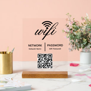 Aangepaste gepersonaliseerde QR-code met WiFi-wach Acryl Bord