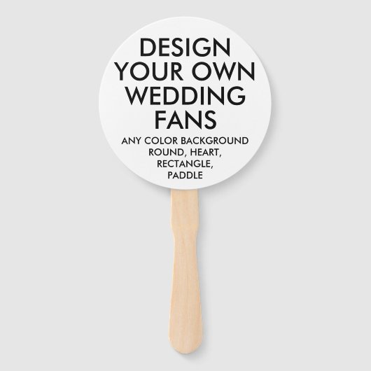 Aangepaste gepersonaliseerde RONDE WITTE BRUILOFT  Handwaaier (Voorkant)