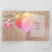 Aangepaste Gepersonaliseerde Roos Goud 13e Verjaar Kaart (Binnen)