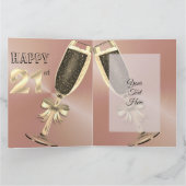 Aangepaste Gepersonaliseerde Roos Goud 21ste Verja Kaart (Binnen)