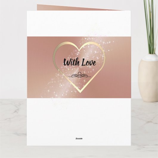 Aangepaste Gepersonaliseerde Roos Goud 40ste Verja Kaart (Achterkant)