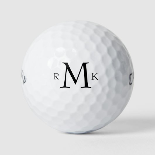 Aangepaste Gepersonaliseerde Serif Monogram Golfba Golfballen (Voorkant)