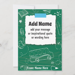 AANGEPASTE gepersonaliseerde terug naar school en  Feestdagenkaart