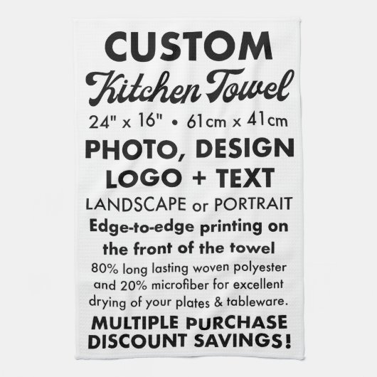 Aangepaste gepersonaliseerde thee / keukenhanddoek (Verticaal)