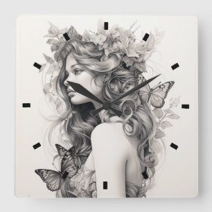 Aangepaste gepersonaliseerde wandklok Voeg uw eige Vierkante Klok