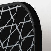 Aangepaste gepersonaliseerde zwart en zilver pickleball paddle (Links Detail)