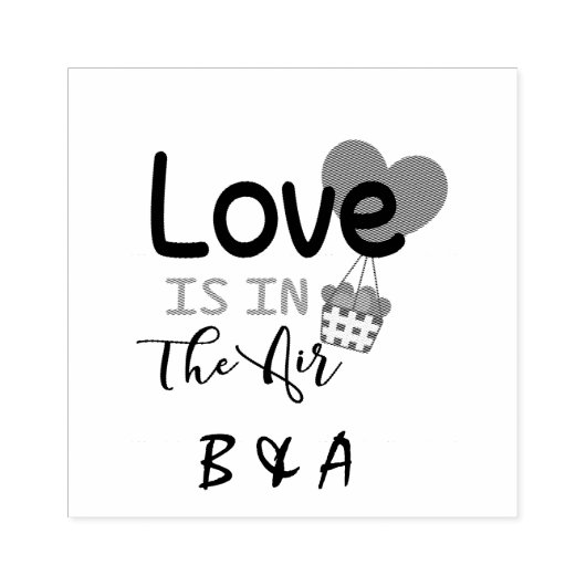 Aangepaste geprogrammeerde liefde is in de lucht 	rubberstempel (Afrduk)