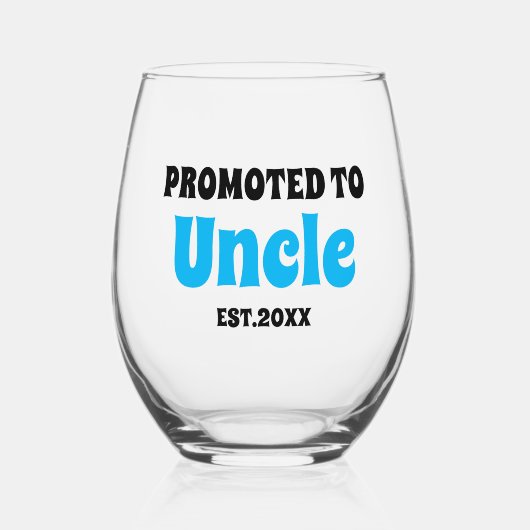 Aangepaste gepromoveerd tot oom zwangerschap aanko wijnglas zonder voet (Voorkant)