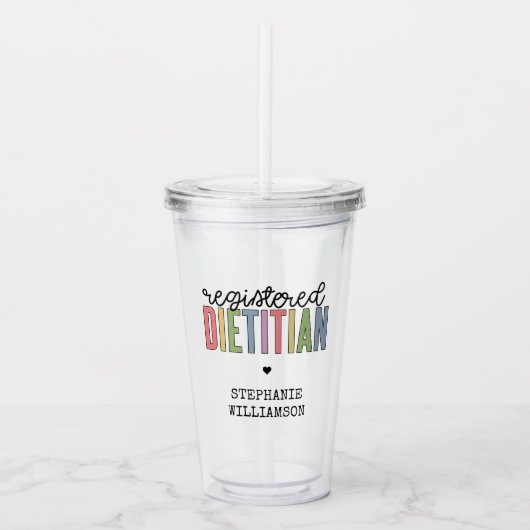 Aangepaste geregistreerde diëtititititiaanse multi acryl drinkbeker (Voorkant)