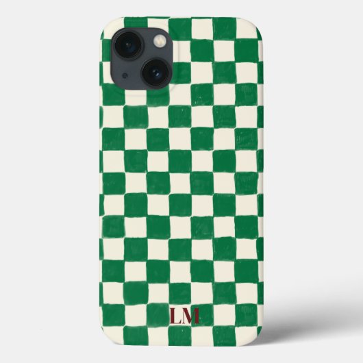 Aangepaste geruite groene telefoonhoes Case-Mate iPhone case (Achterkant)