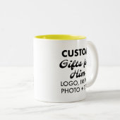 Aangepaste geschenken voor Hem Gele Twee-Tone Mok (Voorkant rechts)