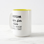 Aangepaste geschenken voor Hem Gele Twee-Tone Mok (Voorkant links)