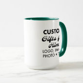 Aangepaste geschenken voor Hem Hunter Green Combo Mok (Voorkant rechts)