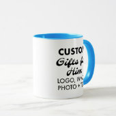 Aangepaste geschenken voor Hem Lichtblauwe Combo M Mok (Voorkant rechts)
