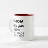 Aangepaste geschenken voor Hem Maroon Two-Tone Mok (Voorkant links)