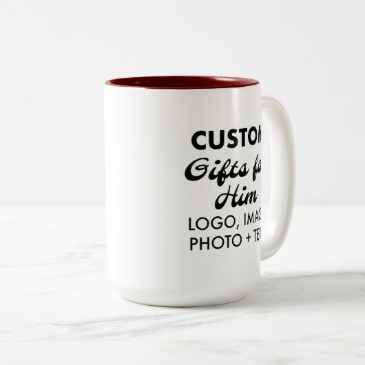 Aangepaste geschenken voor Hem Maroon Two-Tone Mok (Voorkant rechts)