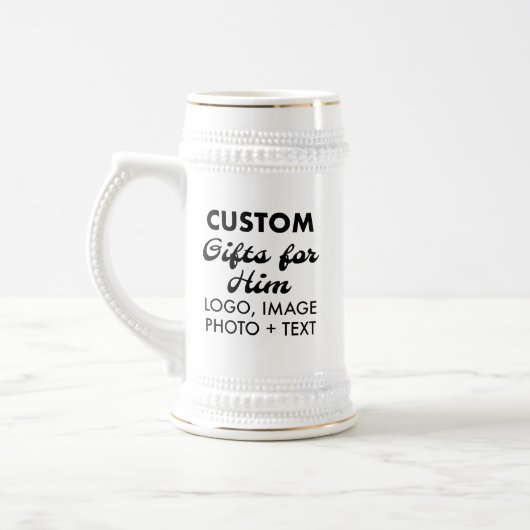 Aangepaste geschenken voor Hem White Beer Stein Mo Bierpul (Links)