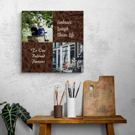 Aangepaste geschenken voor oudere ouders Koppels B Canvas Afdruk