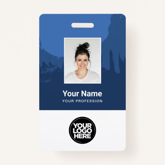 Aangepaste geschilderde werknemersfoto, QR-code, L Badge (Voorkant)