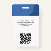 Aangepaste geschilderde werknemersfoto, QR-code, L Badge (Achterkant)