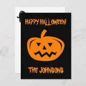 Aangepaste gesneden pompoen Halloween party briefk Uitnodiging Briefkaart (Voorkant / Achterkant)