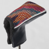 Aangepaste gestreepte kunstputter golfhoes golfheadcover (3/4 voorkant)