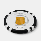 Aangepaste Getuige van de Bruidegom Bier Bruiloft Poker Chips (Enkel)