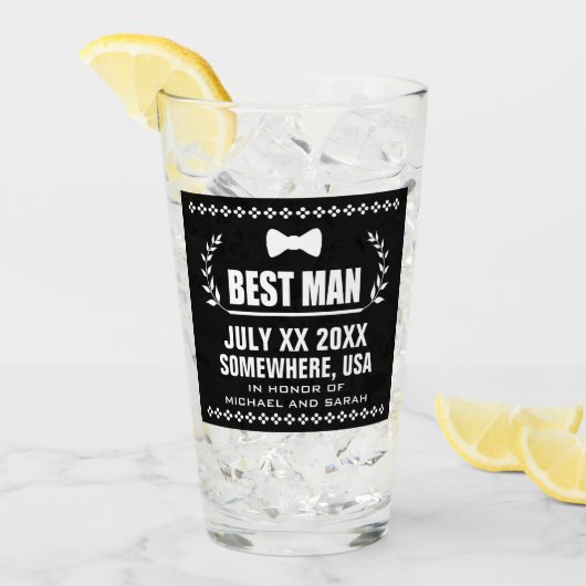 Aangepaste getuige van de bruidegom glas (Voorkant ijs)