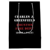 Aangepaste gevreesde brandweerman met rode lijn medium cadeauzakje (Achterkant)