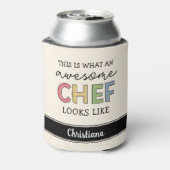 Aangepaste geweldige kookcadeaus | Best Chef Ever  Blikjeskoeler (Blikje Achterkant)