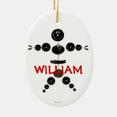 Aangepaste gewichtheffer Cartoon Keramisch Ornament (Achterkant)