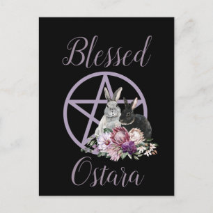 Aangepaste Gezegende Ostara Paarse Pentacle Spring Briefkaart