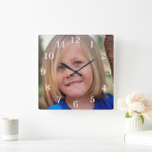 Aangepaste gezelfamiliefoto vierkante klok (Huis)