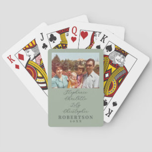 Aangepaste gezelfoto namen Jaar Retro saliegroen  Pokerkaarten