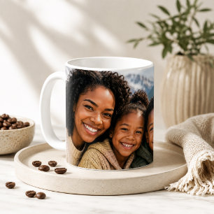 Aangepaste gezelfoto-wikkeldoekje-herinneringskuns koffiemok