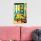 Aangepaste gezellige woonkamer scène schilderij canvas afdruk (Insitu (Woonkamer))
