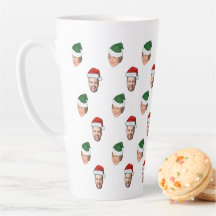 Aangepaste Gezicht 2 Foto's Santa Hat Kerstcadeau