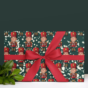 Aangepaste Gezicht Foto Kerst Notenkraker Gift Wra Cadeaupapier
