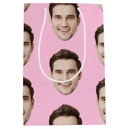 Aangepaste gezicht gepersonaliseerde verjaardag br medium cadeauzakje (Voorkant)