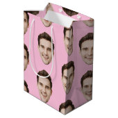 Aangepaste gezicht gepersonaliseerde verjaardag br medium cadeauzakje (Achterkant Gekanteld)