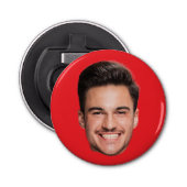Aangepaste gezicht rood button flesopener (Voorkant)