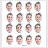 Aangepaste Gezicht Stickers, Gepersonaliseerd Gezi Sticker (Vel)