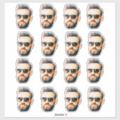 Aangepaste Gezicht Stickers Gepersonaliseerde Gezi (Vel)