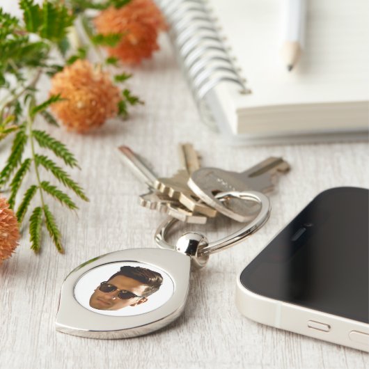 Aangepaste gezicht uitsnede vrijgezellenfeest verj sleutelhanger (Zijkant)