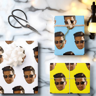 Aangepaste gezicht uitsnijden vrijgezellenfeest ve inpakpapier vel